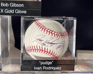 IVAN RODRIQUEZ Signed Baseball with "Pudge" Inscription 