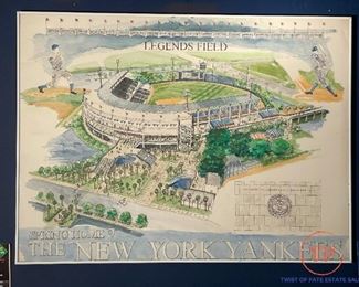 Original Watercolor "Legends Field Spring Home Of The New York Yankees" Painted by Stan Meradith (Lead Architect Legends Baseball Field)