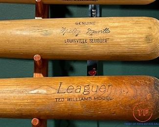 Mickey Mantle and Ted Williams Player Baseball Bats