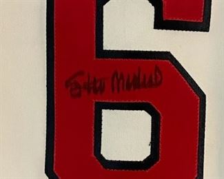 STAN MUSIAL Signed Embroidered Stat Baseball Jersey