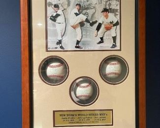 Limited Edition NEW YORK YANKEES World Series MVP's Signed Baseballs DUSTY RHODES (1954), JOHNNY PODRES (1955), and DON LARSEN (1956)
