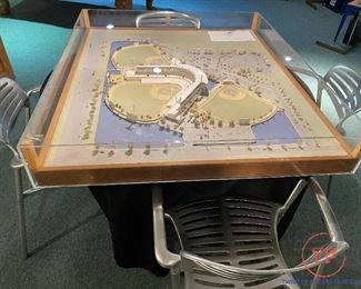 Architectural Model Under Plexiglass Display Case - (Plexiglass was only removed for photos for marketing of sale.)