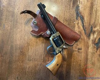 H. Schmidt / Hawes West German Model 21S -  .22 LR Single Action Revolver with Leather Holster