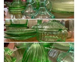 Green Vaseline glass.