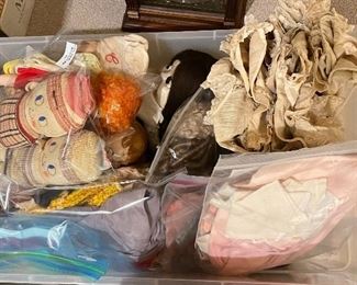 Huge lot of antique & vintage dolls, doll clothing, plush, toys, etc. Barbies, Little Orphan Annie, Baby Sitter's Club, Galoob babies, composition Kewpie doll, knit sock twins, collection of 1960s souvenir dolls from around the world, etc.