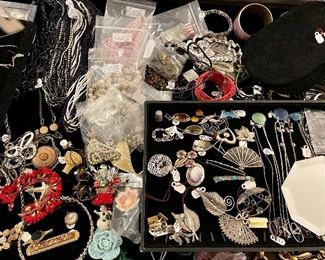 Sterling silver, costume & crystal jewelry: antique, vintage & newer.