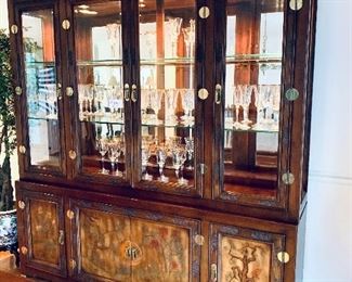 BERNHARDT FLAIR DIVISION LIGHTED CHINA CABINET. 83”t. 76”w. 16.5”d.    $650