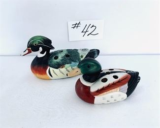 Pair of ceramic ducks. 5-7” L. $30
