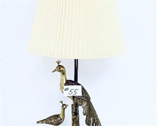 Vintage brass bird lamp. 16”w. 40”t. $230. 