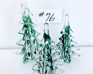 Blown glass Christmas tree set- 
6-8” t. $25
