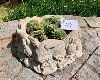 Concrete rabbit planter. 
15w   6t   $40
