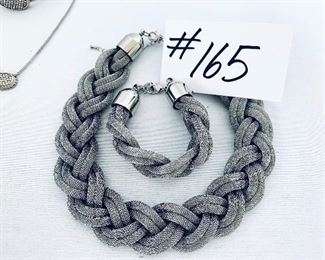 Silver toned mesh necklace and bracelet. 
6”.   $49