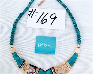 Jay King. DTR  turquoise and copper statement necklace. 7-9”.   $100

