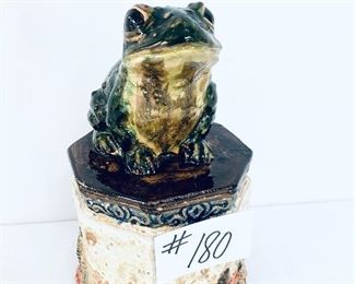 Ceramic toad house. 12”t. 7”w. $25