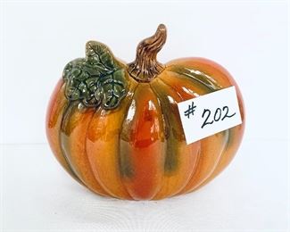 Ceramic pumpkin. 11w. 10t. $16