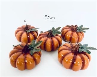 Lot. 5 pumpkins. 5”w.  $18