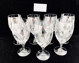 7 water glasses marquis by Waterford. 7.5” t.  $175