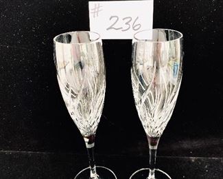 2 champagne glasses. Marquis by Waterford. 9” t. $45 