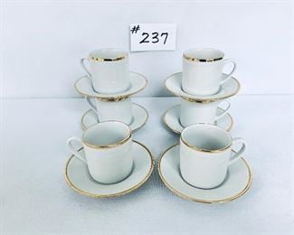 6 PI expression cup and saucers. 2.5” t. $30