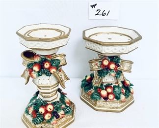 Pair of Fitz and Flyod candleholders. 
7t & 8.5t $45 