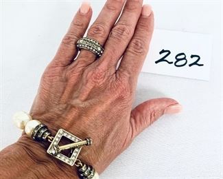 Bracelet and ring size 8. Heidi Daus. 
$40