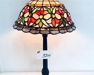 Stained glass lamp. 12w 22t. $75
