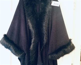 Black faux fur wrap. XL. $65