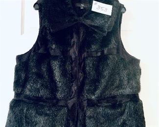 Black faux fur vest XL. $45