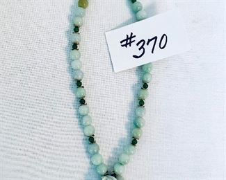 Jade necklace.  Sterling clasp
. 9-11” $65