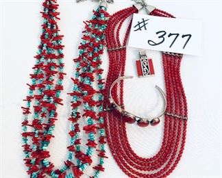Red lot- 8-10” sterling clasps. Sterling pendant. Sterling bracelet. $ 76