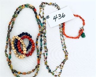 Fun jewelry lot. 20-22”L 2 necklaces. 3 bracelets.  One ankle bracelet. $40