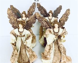 4 Vintage angel tree toppers. 14–5” t white 
$ 15 each. 