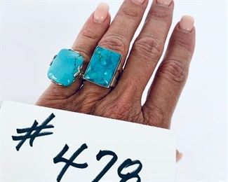 478A- 925 turquoise ring 6 grams size        8.25 6 grams. $60
478B- jay King. (DTH)925 turquoise 12grams size 8  $70