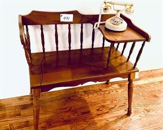 Vintage telephone table. 30w 29t seat height 18”.     $95