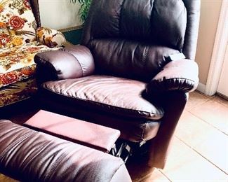 Faux leather recliner. $100