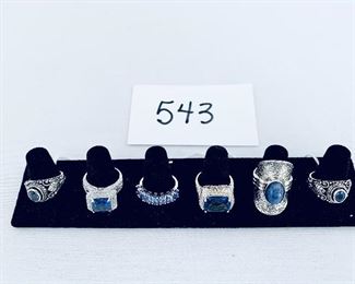 Sterling Blue/Purple Rings 
A-925 size 7.25 6g. $22
B- 925 size 8 6g. $35
C- 925   size 9 4g. $20
D- 925 size 8. 4g. $35
E- 925 size 8 .12g. $48
F- 925 size 8.25. 4g. $20