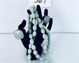 2 rings. GST 925. Sizes 7.5 & 8. 
Jade like necklace. 17”. $185