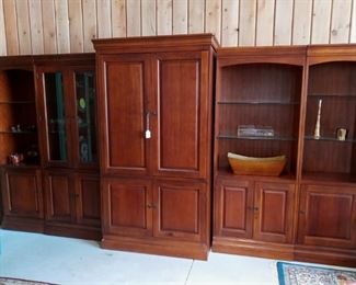 5 section cherry wall unit