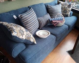Blue Sofa with pillows (2 months old)