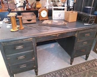 Perfectly distressed vintage wood desk