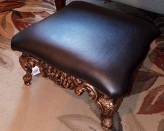 Leather top foot stool