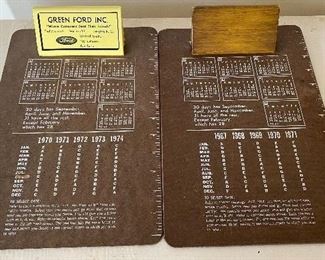 Vintage Green Ford Advertising Clipboards