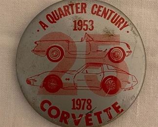 1978 Corvette Anniversary Pinback