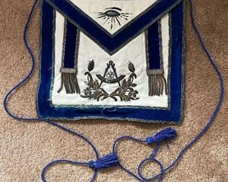 Early Masonic Sash with 1920's Lexington, N.C. Masonic Chapter Inscription 