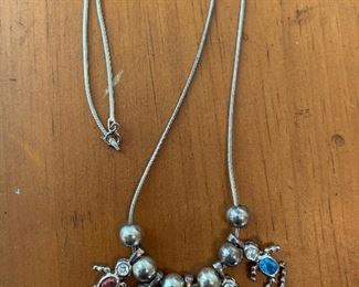 Sterling Silver Necklace with Pendants