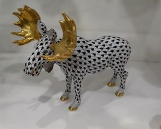 Herend Black Fishnet Moose