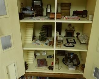Large doll house with furniture