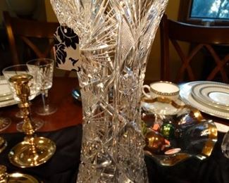 Circa 1890 Cut Glass Vase