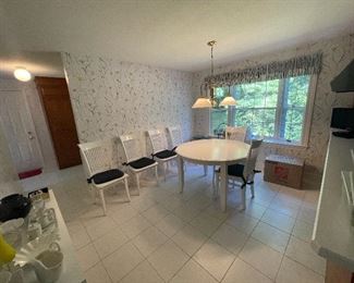 Custom made Canadel Table with Leaf and Six chairs