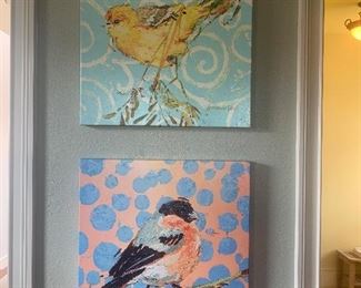 Lot 1- Bird art on canvas- SET $60 